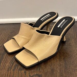 Topshop Women’s Cream Open-Toe Heels Size 37/7